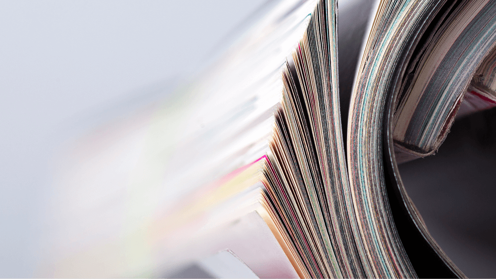 A close up of a publication