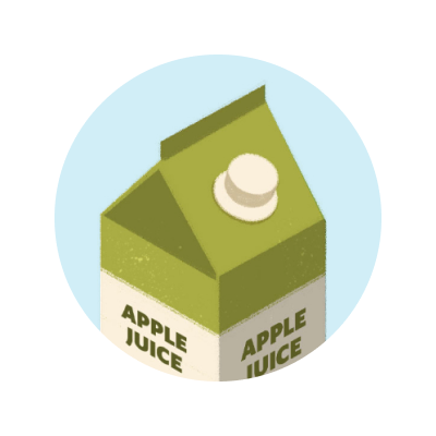 illustration of apple juice carton