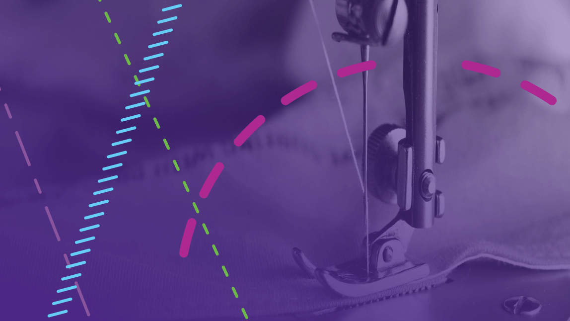 Sewing machine on purple background