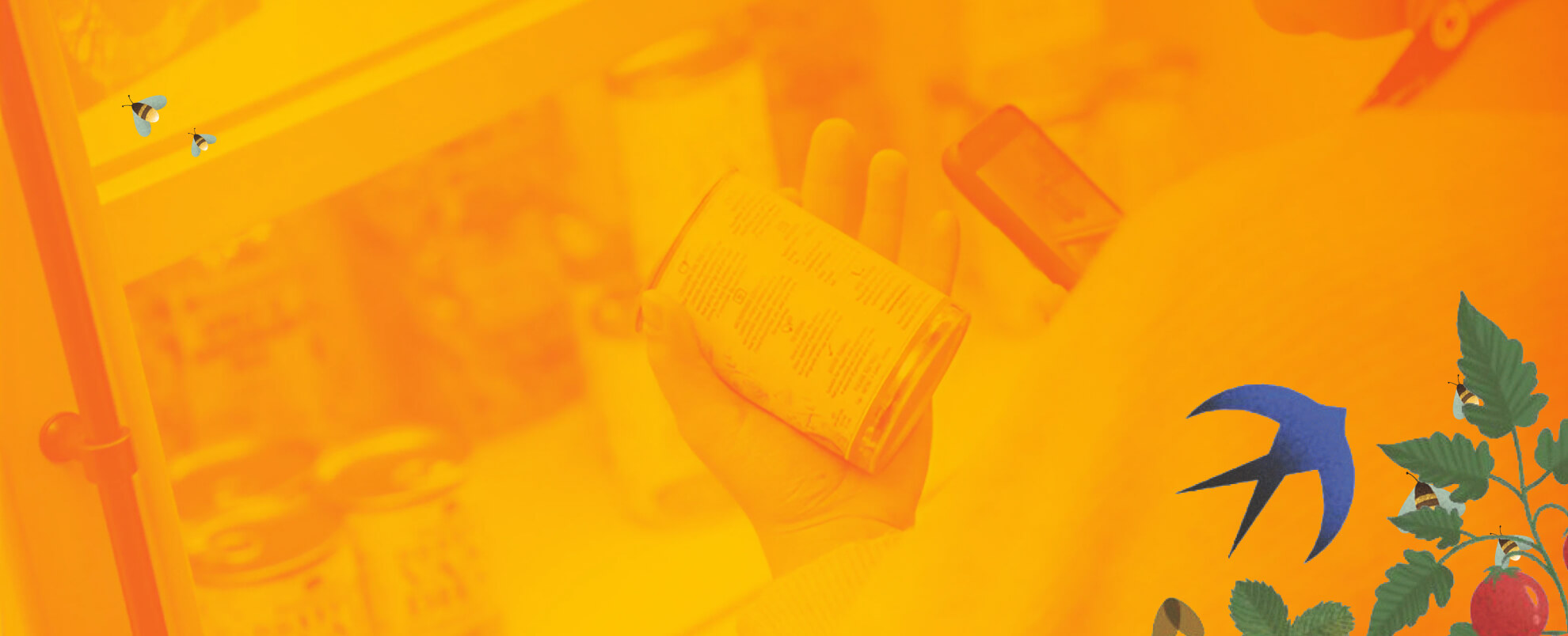 Person looking at food on a shelf