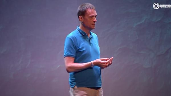 person talking on stage