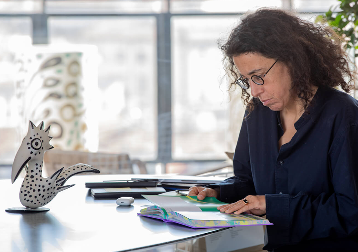 Woman reading the book