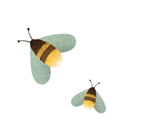 Two illustrations of bees