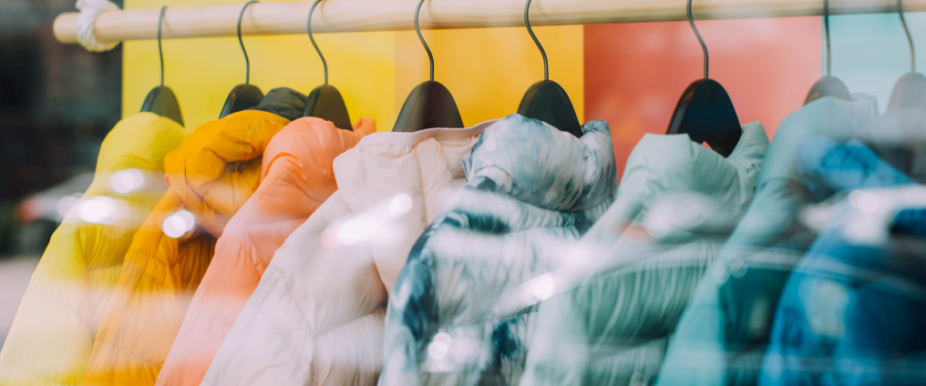 coats hanging on a rail