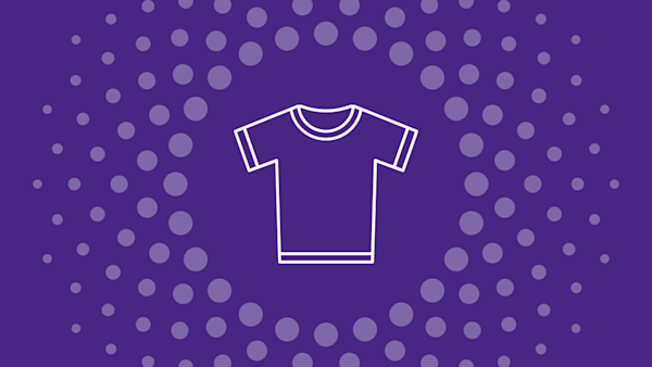 dots on purple background with fashion illustration