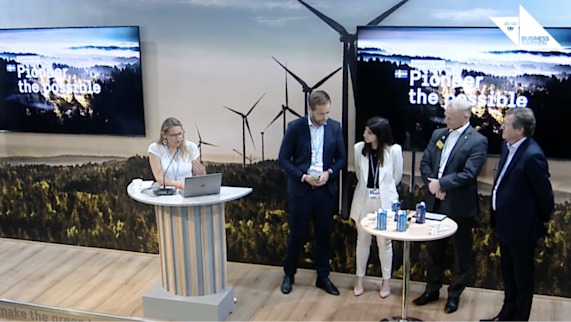 People talking on stage