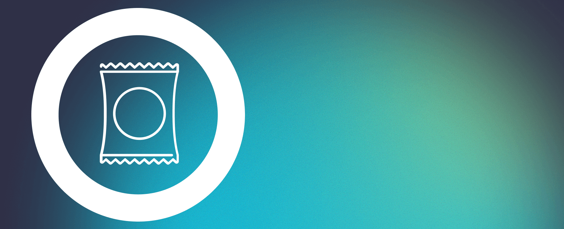 Icon of plastic packaging on a blue gradient