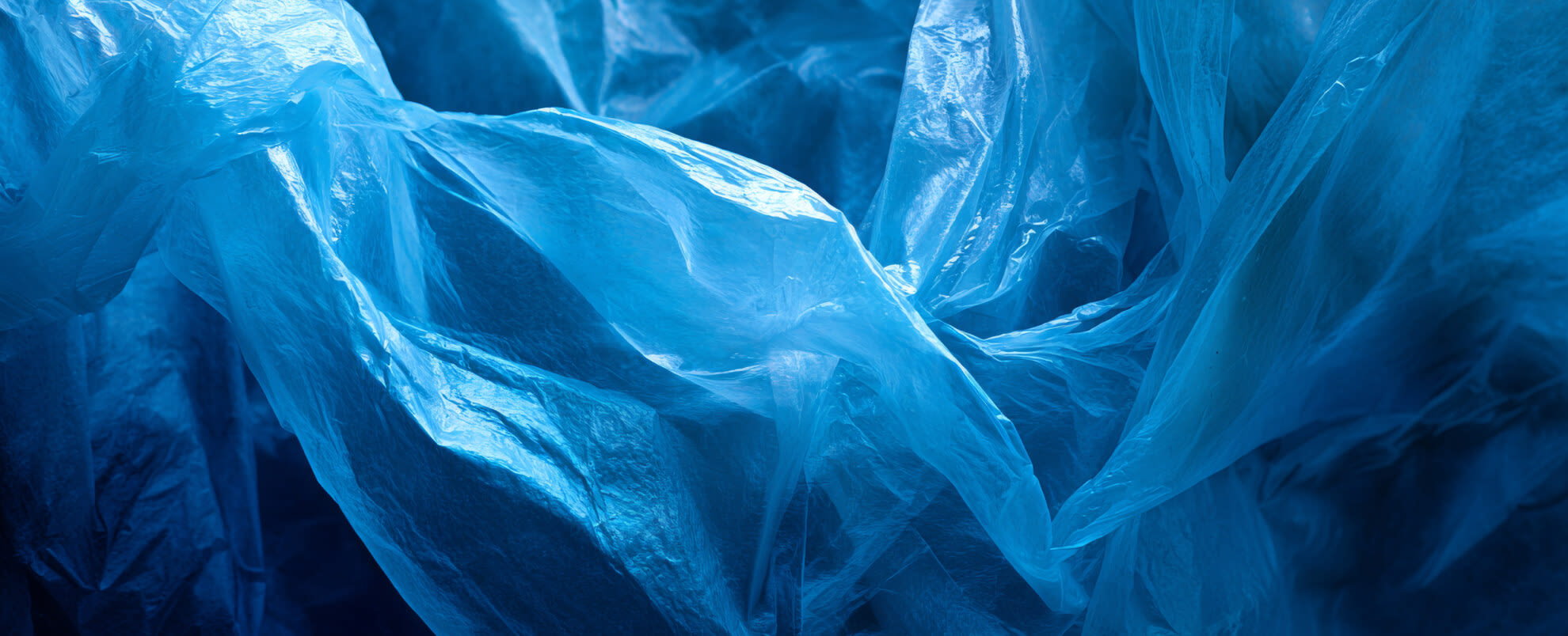 Blue flexible plastic