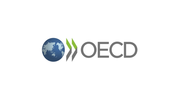 The logo for the Organisation for Economic Co-operation and Development (OECD). The logo features a stylised 'OECD' in a bold, modern font with a world icon.