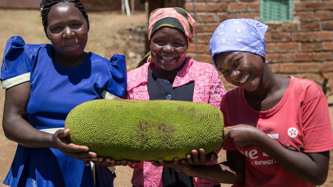 Women holding food