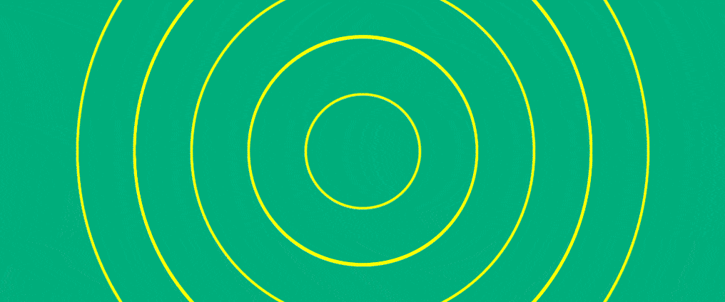 Abstract yellow circles on green background