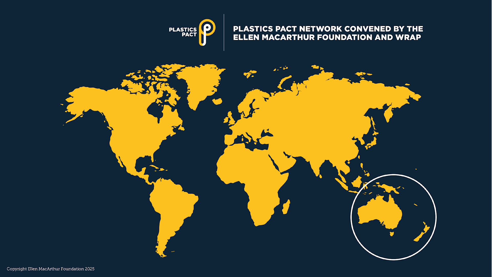 World map showing The Plastics Pact Network