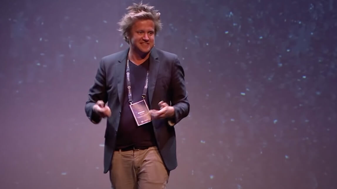 person speaking on stage