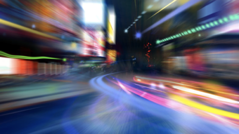 Motion blur shot of a city street