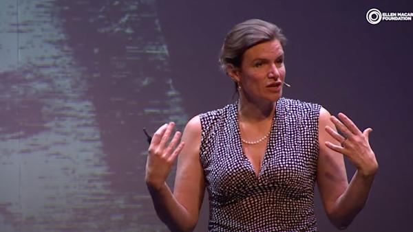 person talking on stage