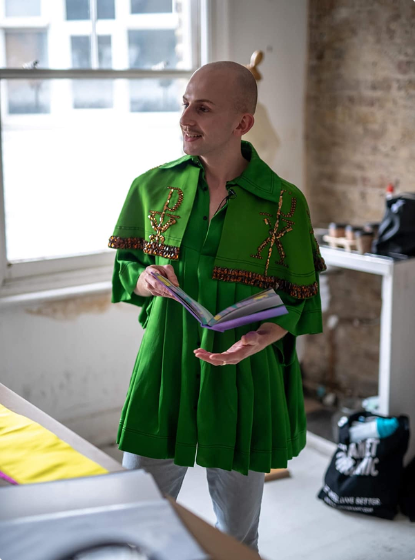 Man holding the fashion book
