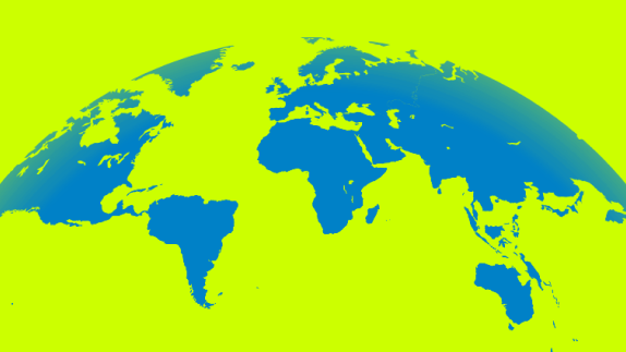 An image of the top of the globe, with a green background.