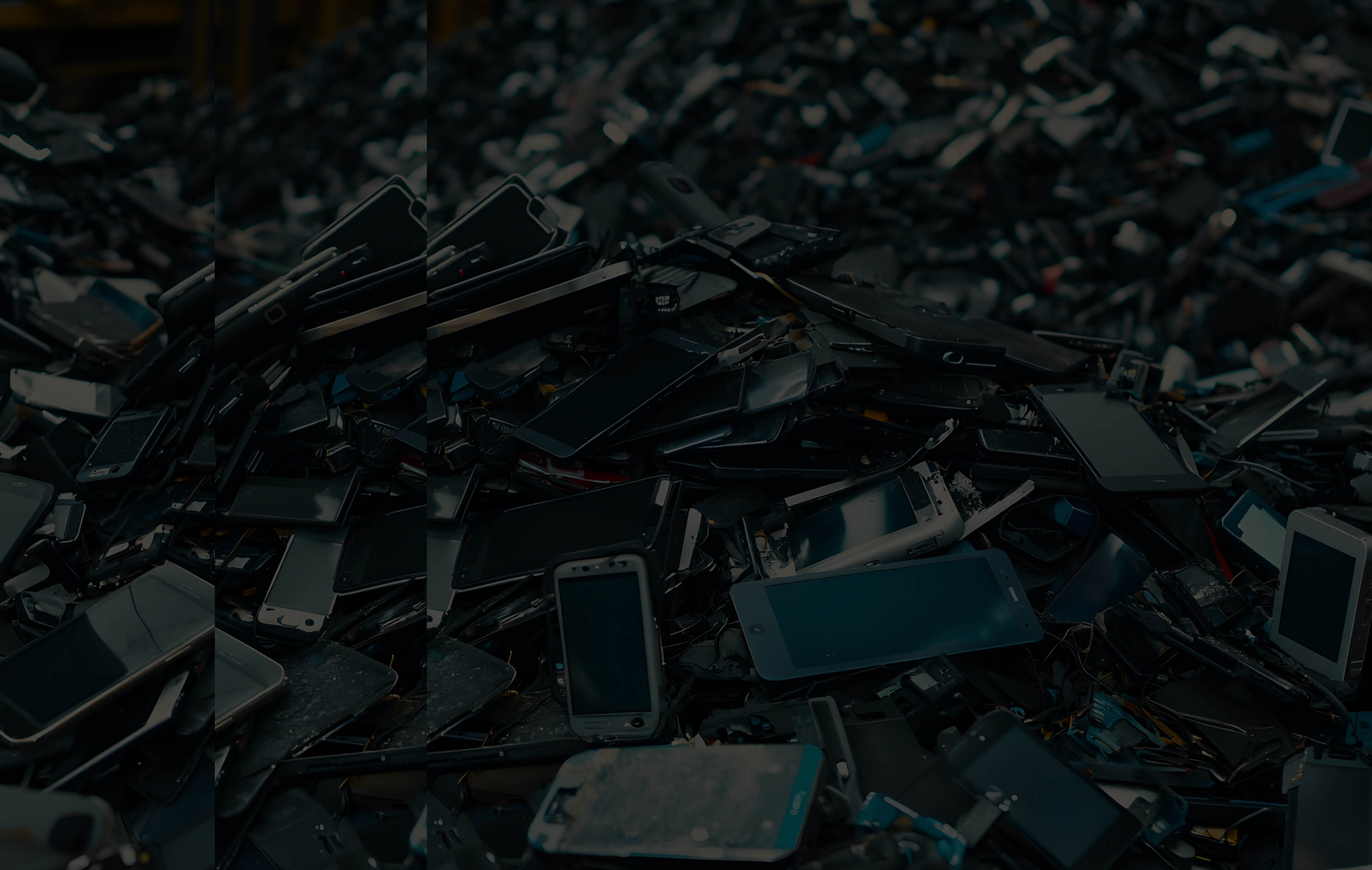 Old mobile phones in a pile waiting for collection