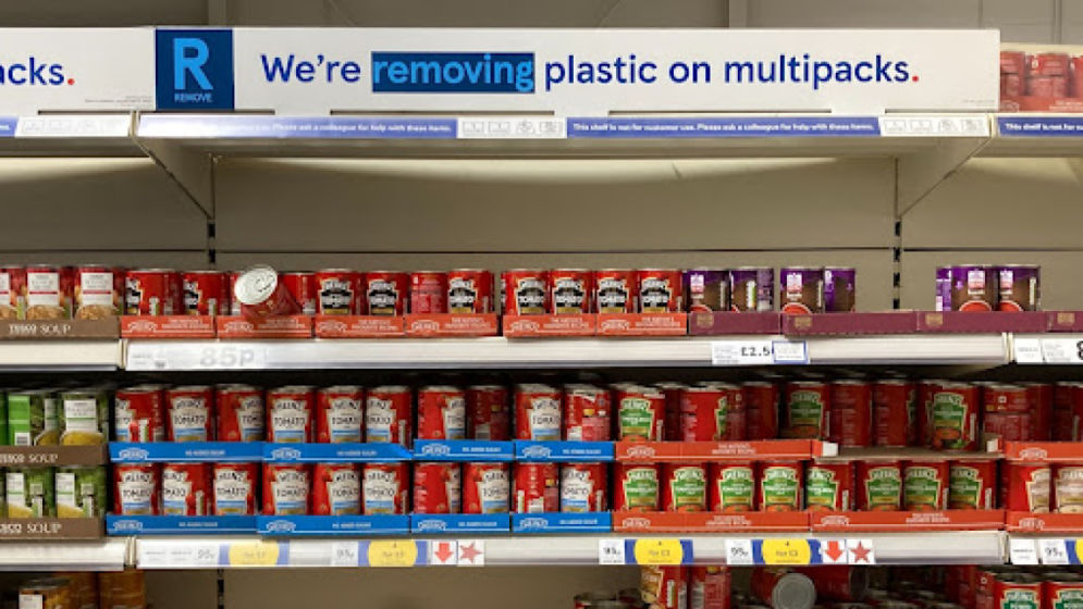 Shelves at supermarket