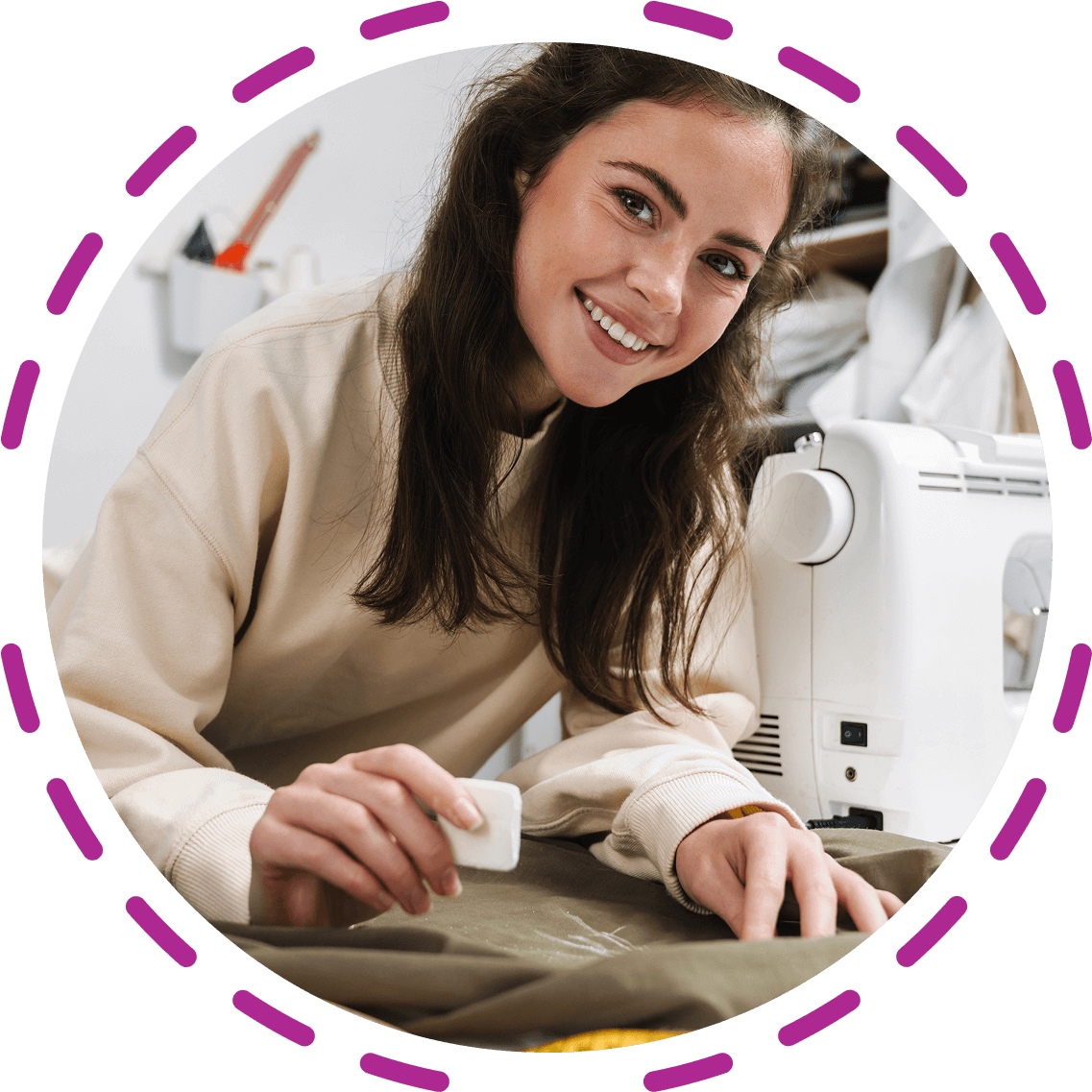Lady working on a new fashion garment