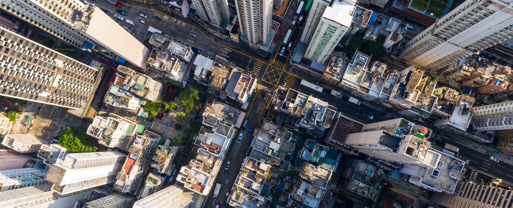 Birds eye view of a city