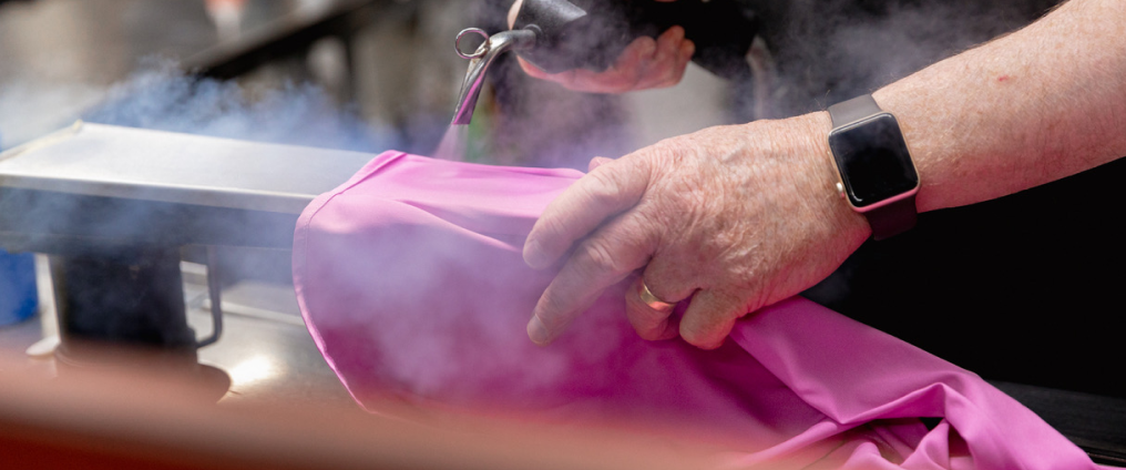 Person cleaning clothes