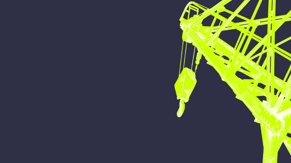 illustration of crane on dark background