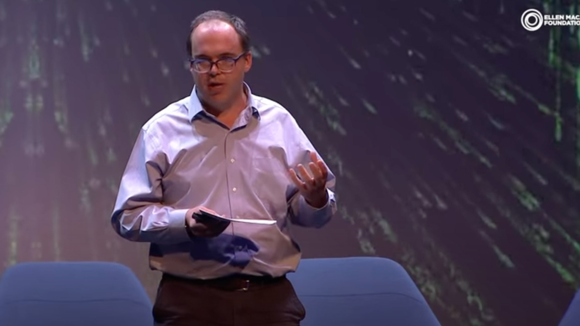 person talking on stage