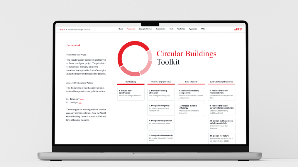 Laptop showing the circular buildings toolkit