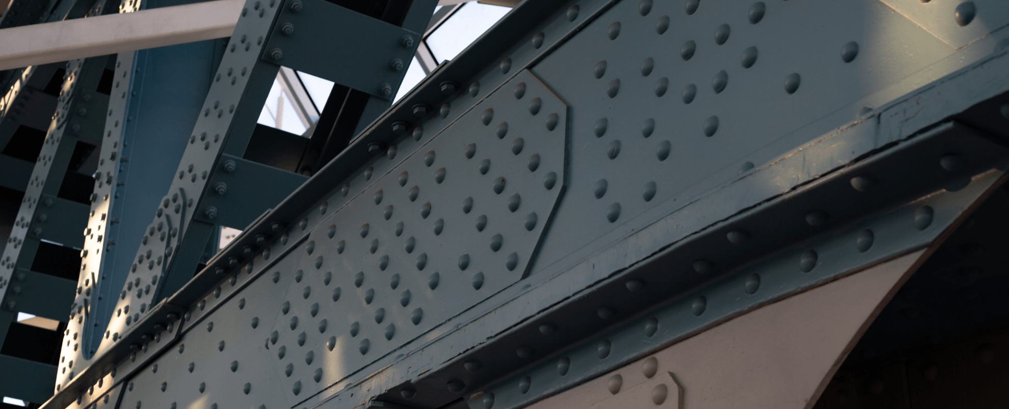 Close up of steel in a bridge