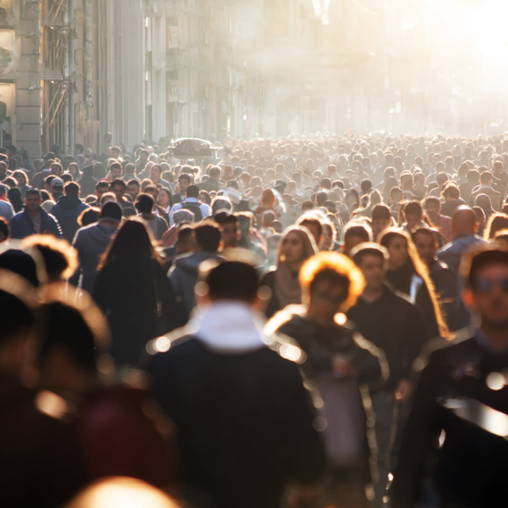 People in a city