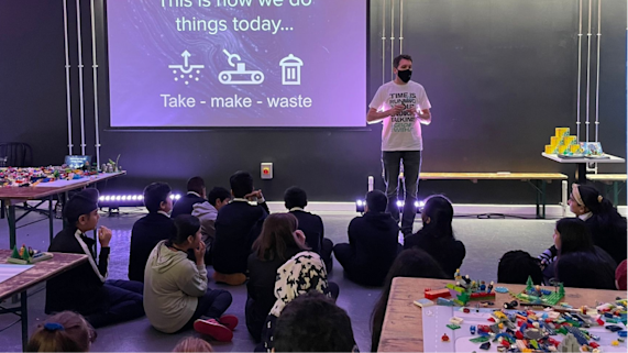 Person talking in front of people