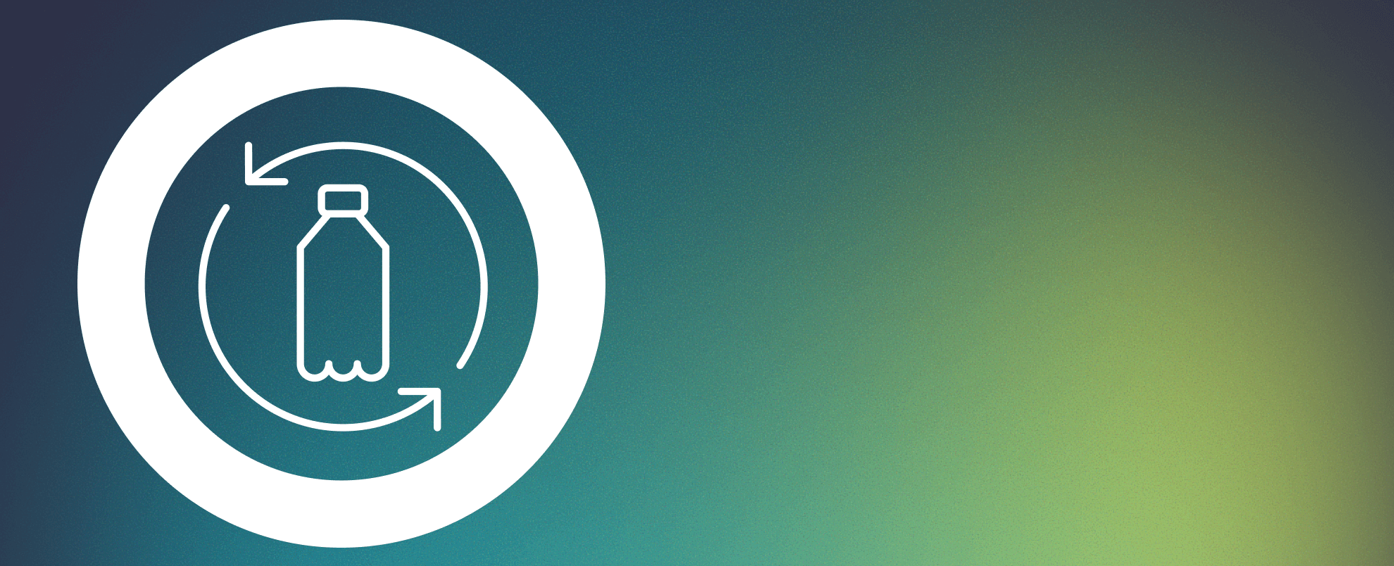 Plastic bottle icon on a green gradient background