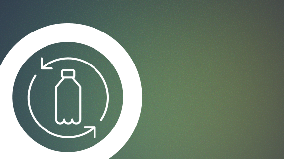 Plastic bottle icon on a green gradient background