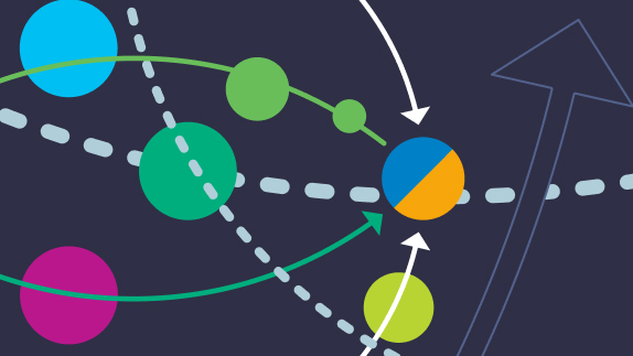 Abstract image of circles and lines intersecting