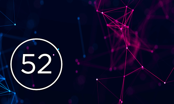 abstract image on black background with numbers '52' bottom left corner