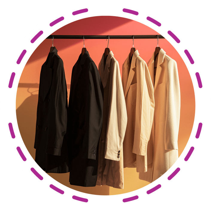 Clothes hanging on a rack