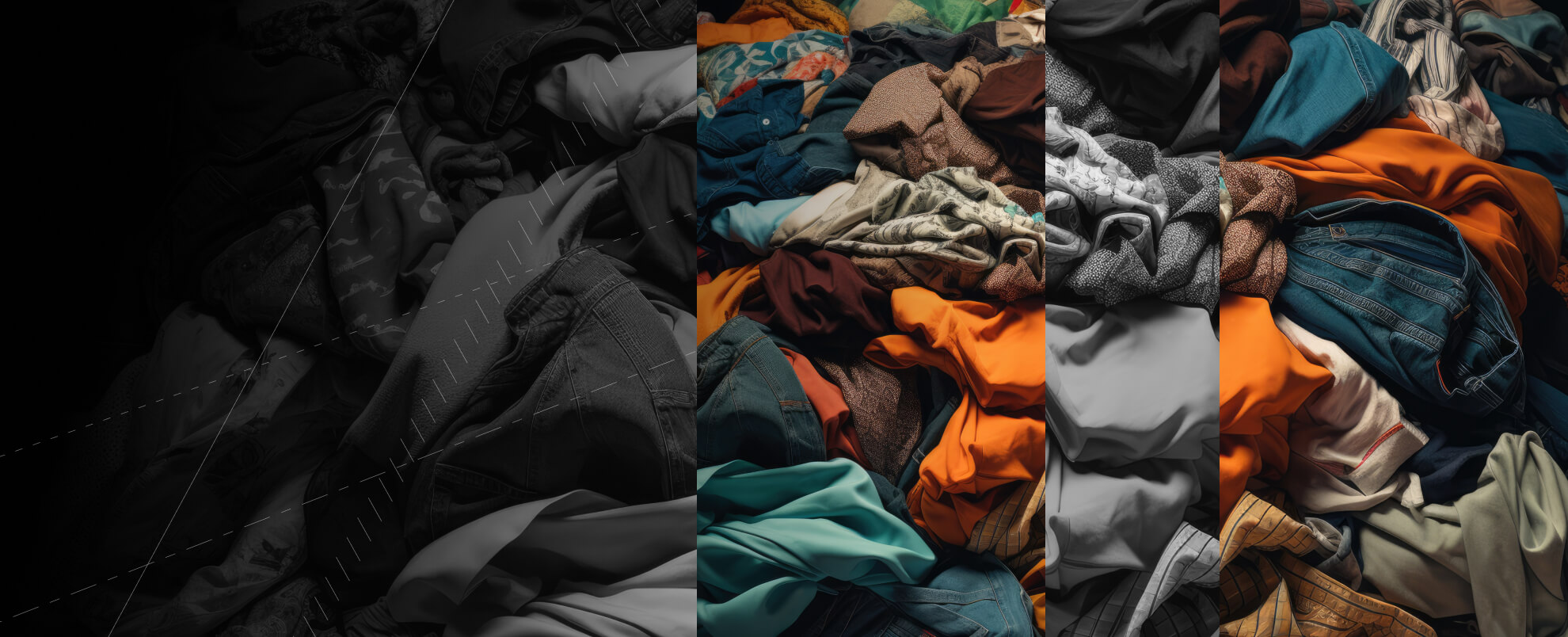 Clothes in a sorting pile
