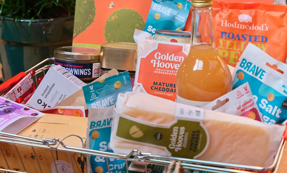 Food products in shopping basket