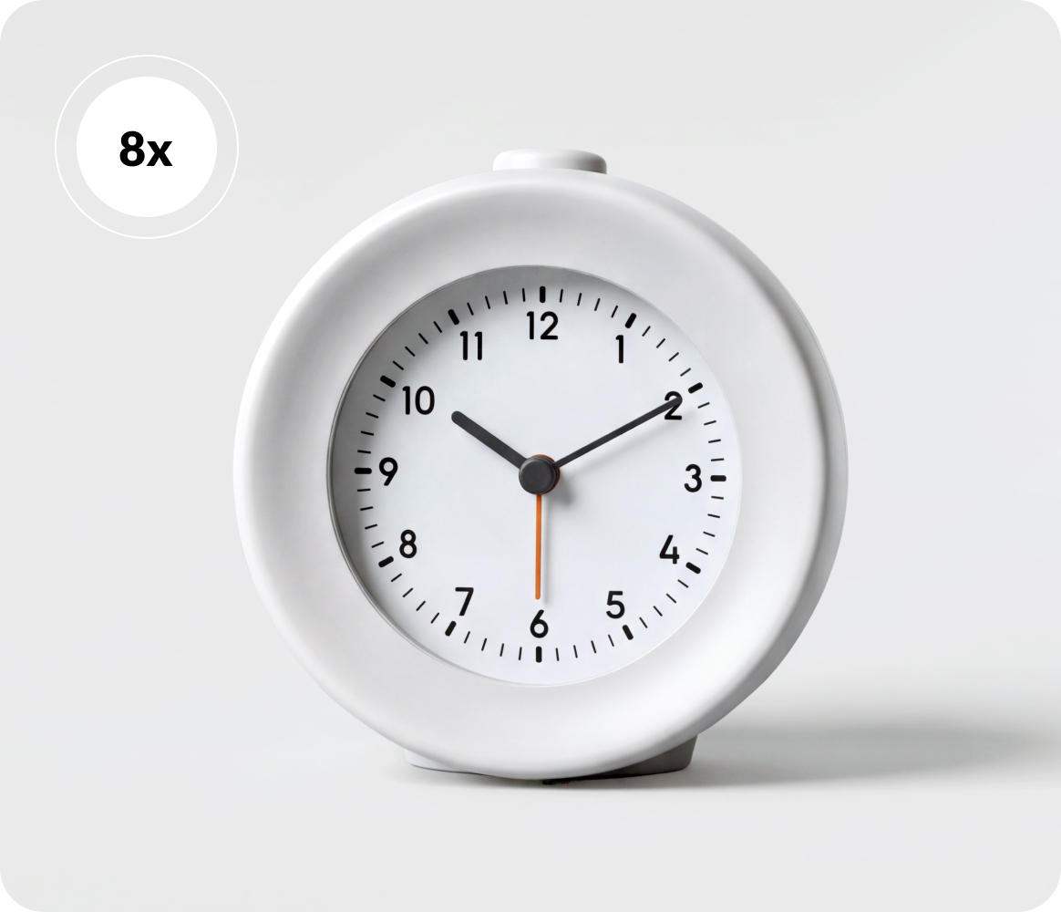 A white Mudita Bell 2 alarm clock