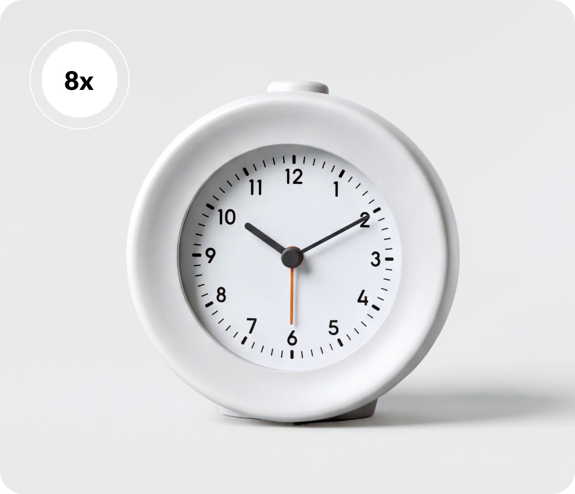 A white Mudita Bell 2 alarm clock