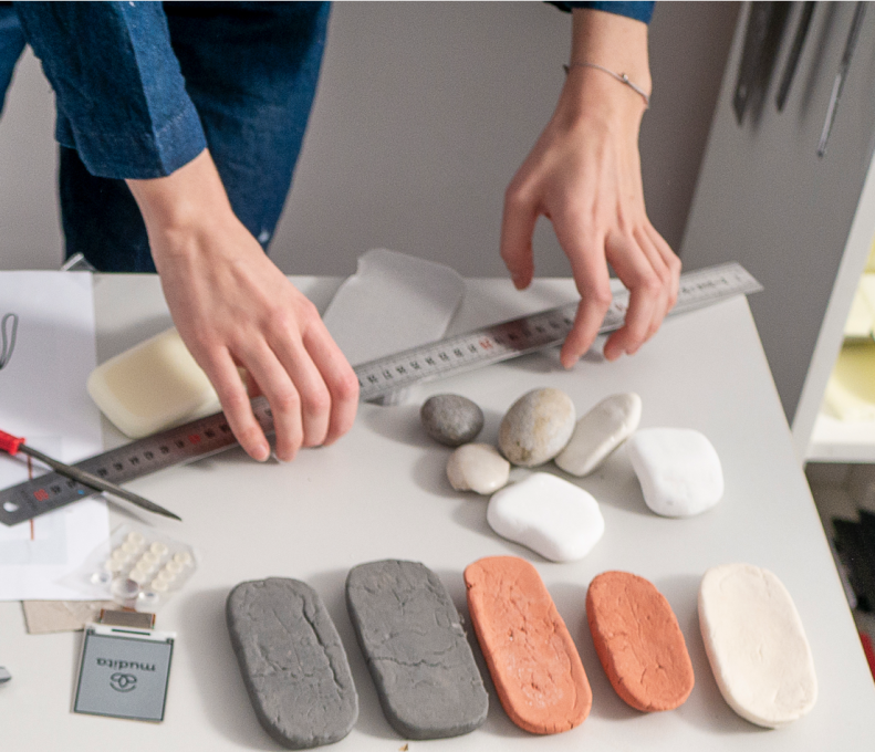 Aren't the clay prototypes just a perfect implementation of our 'stone' inspiration?