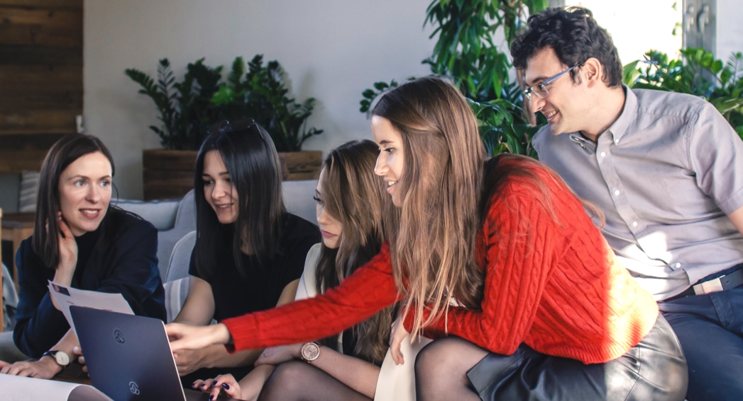 Our marketing, product and engineering experts trying to look serious and busy: Ula, Mishka, Dorota, Kasia and Adrian.