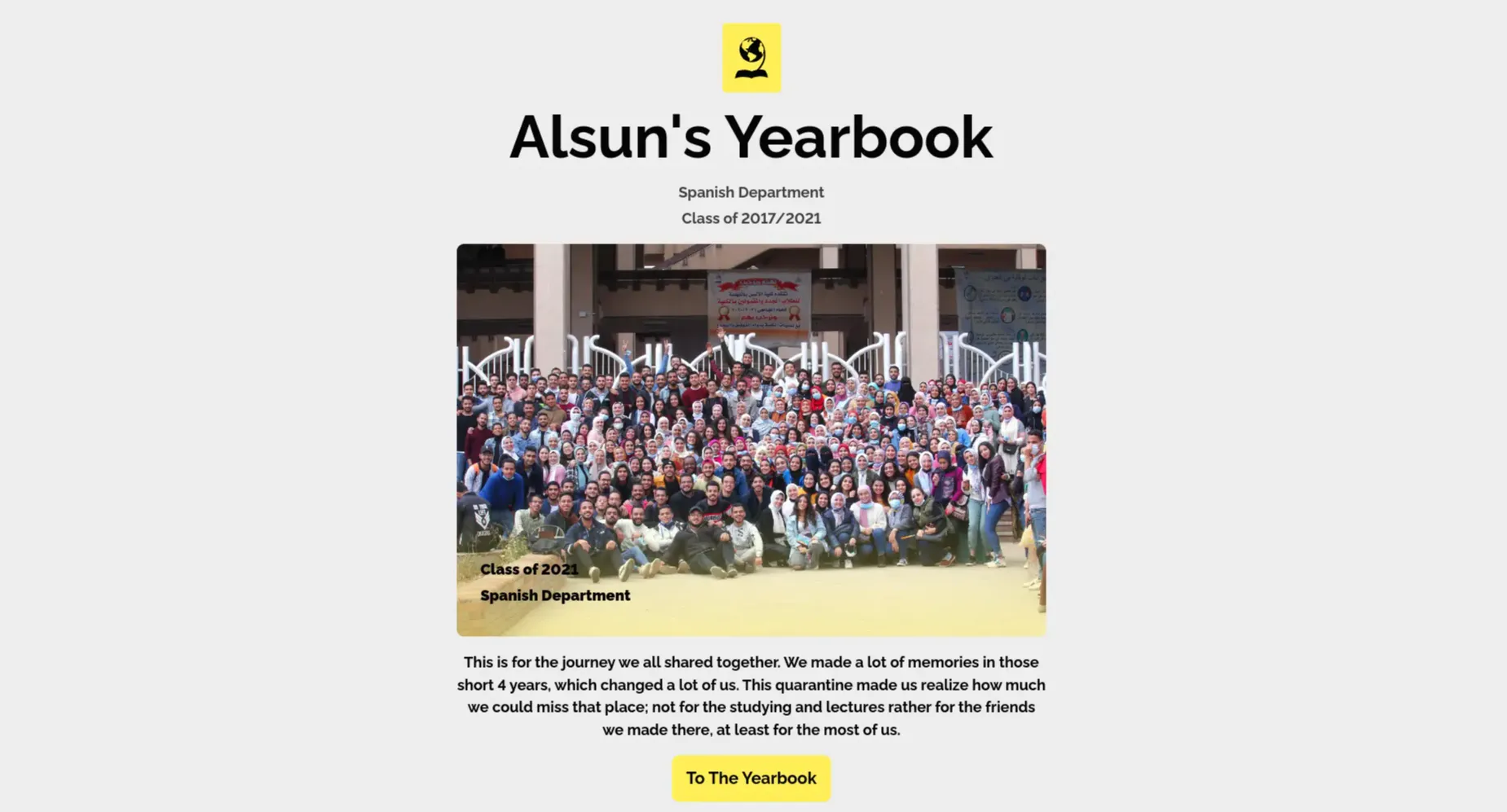 Screenshot of Alsun Yearbook.