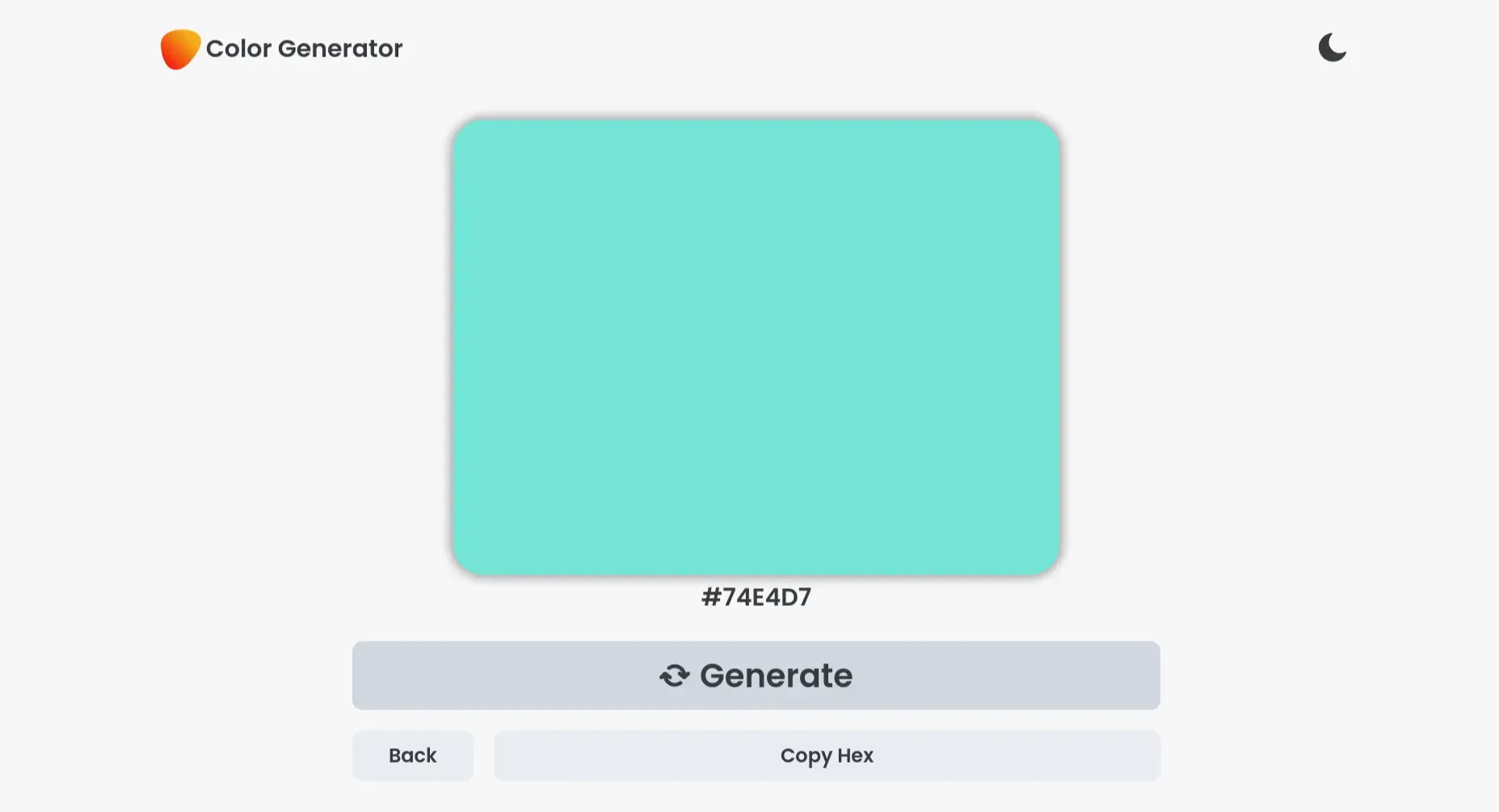 Screenshot of Color Generator.