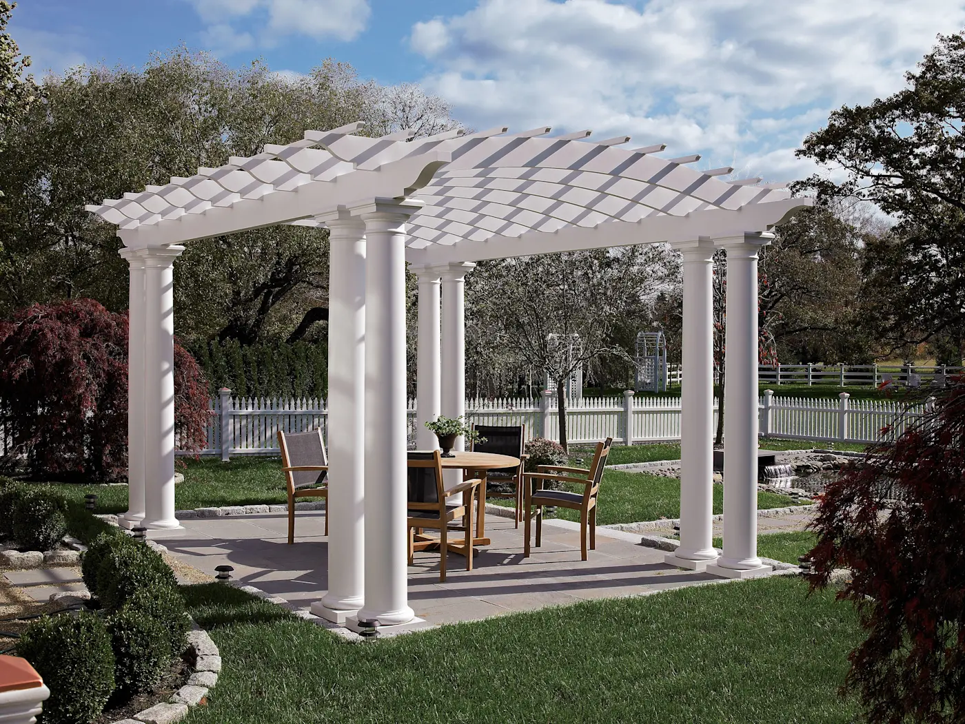 Arched Pergola with Double Columns | Walpole Outdoors