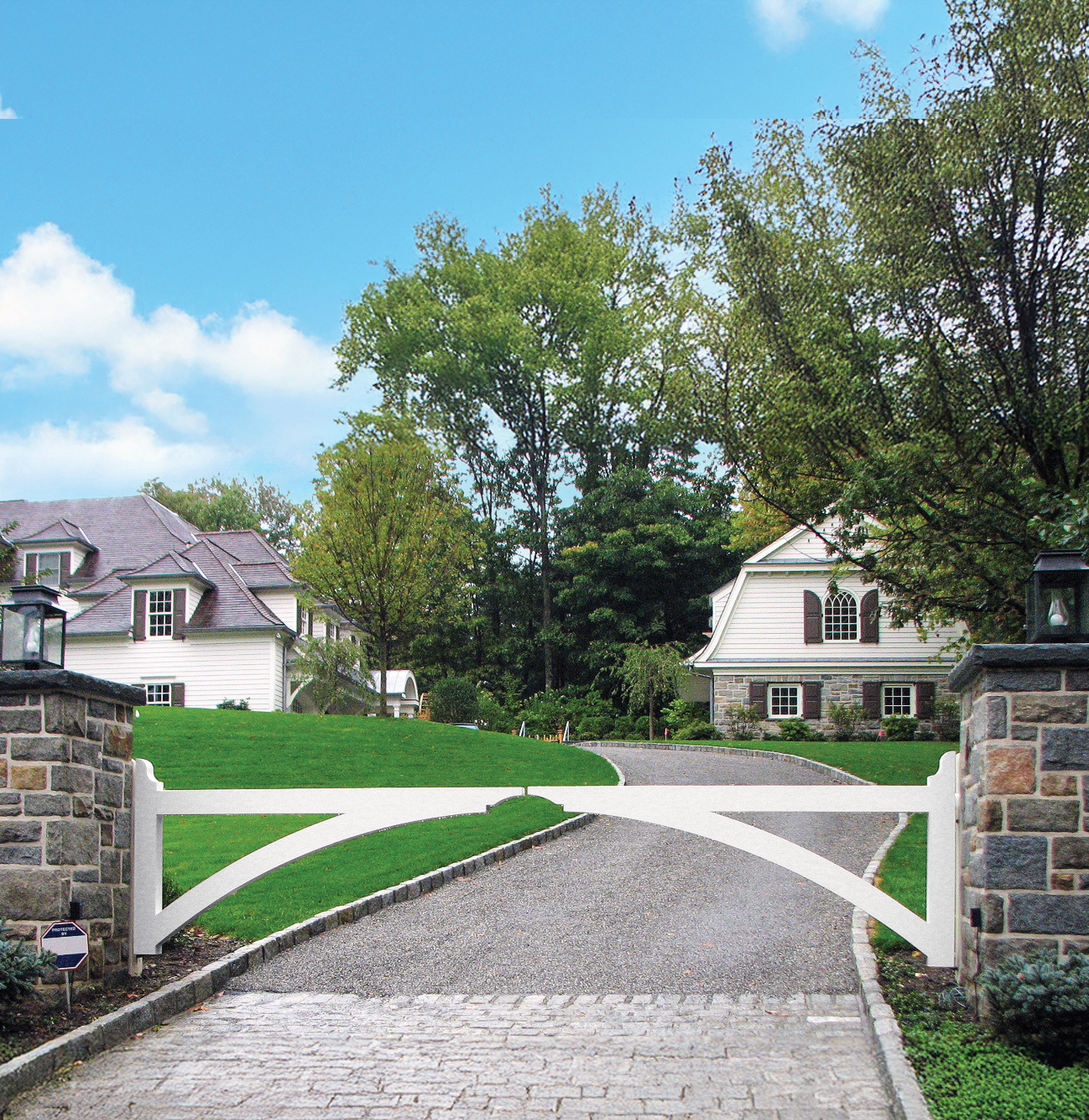 Elegant Chestnut Hill Picket Driveway Gate | Walpole Outdoors