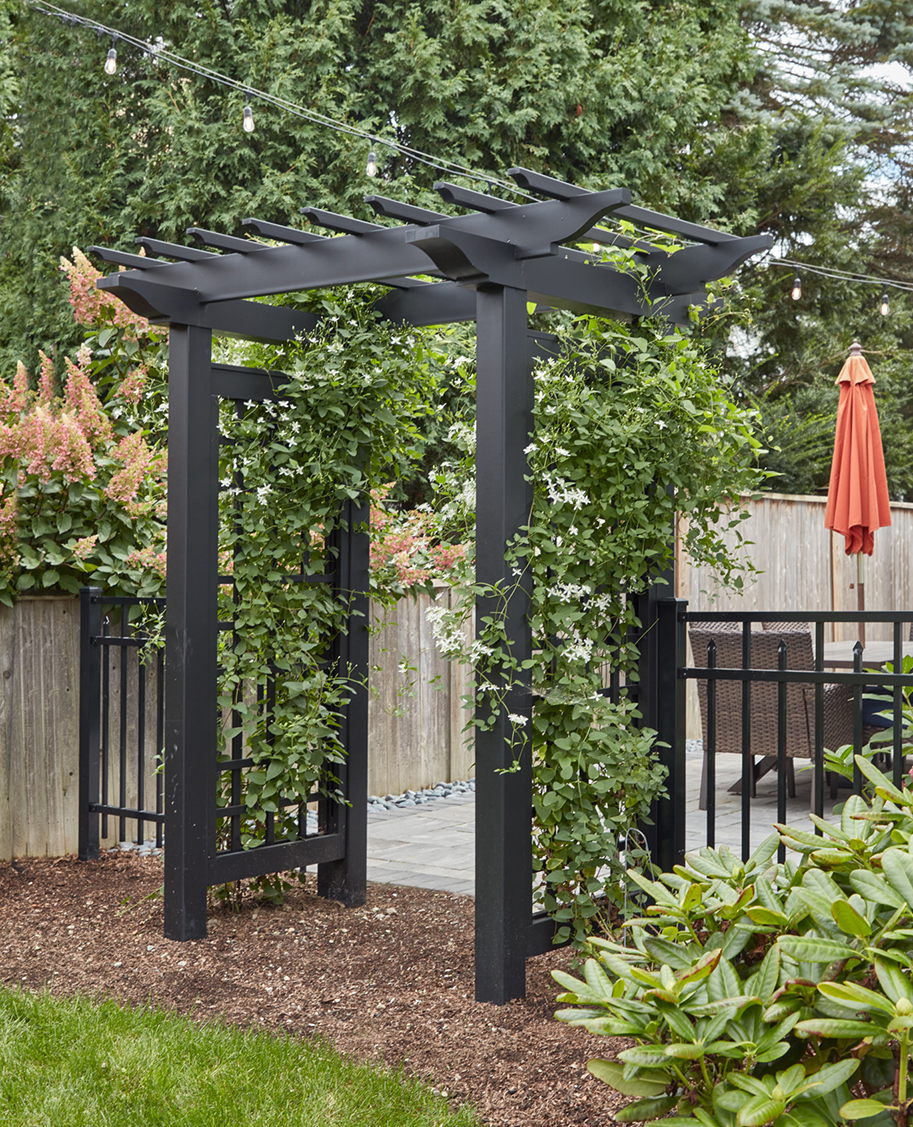 Contemporary White Garden Arbor | Walpole Outdoors Contemporary White Garden Arbor | Walpole Outdoors