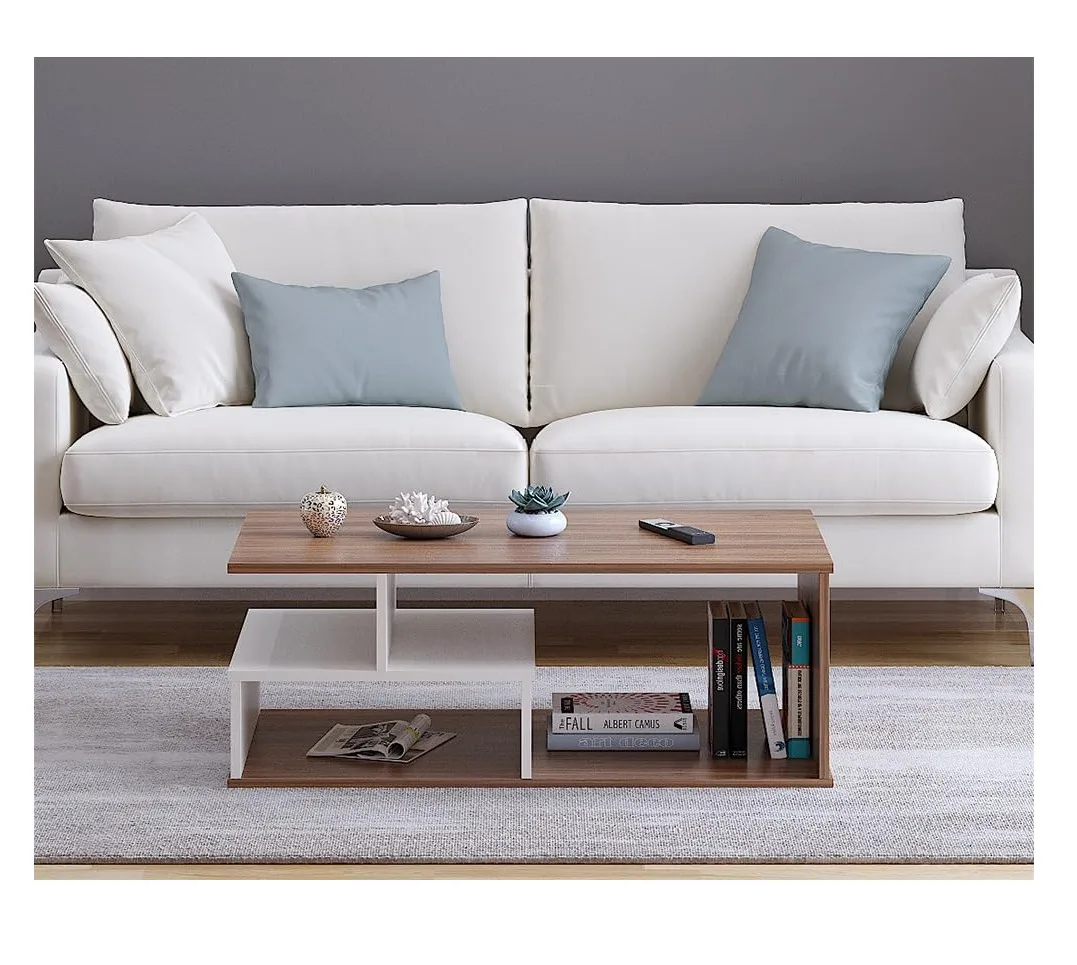 Homiboss CT03 Modern Living Room Center Coffee Table with Open Storage