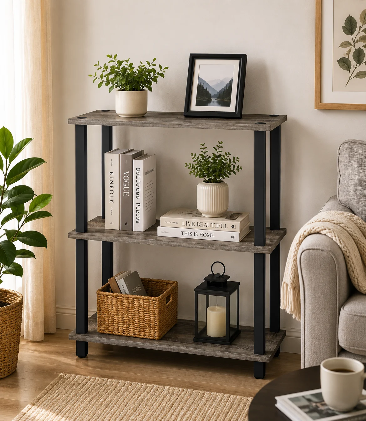 Homiboss Turn-N-Tube Multipurpose Tiered Storage & Display Rack